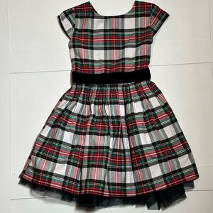Carter's Girl’s Festive Plaid Dress with Velvet & Tulle Detail Size 6